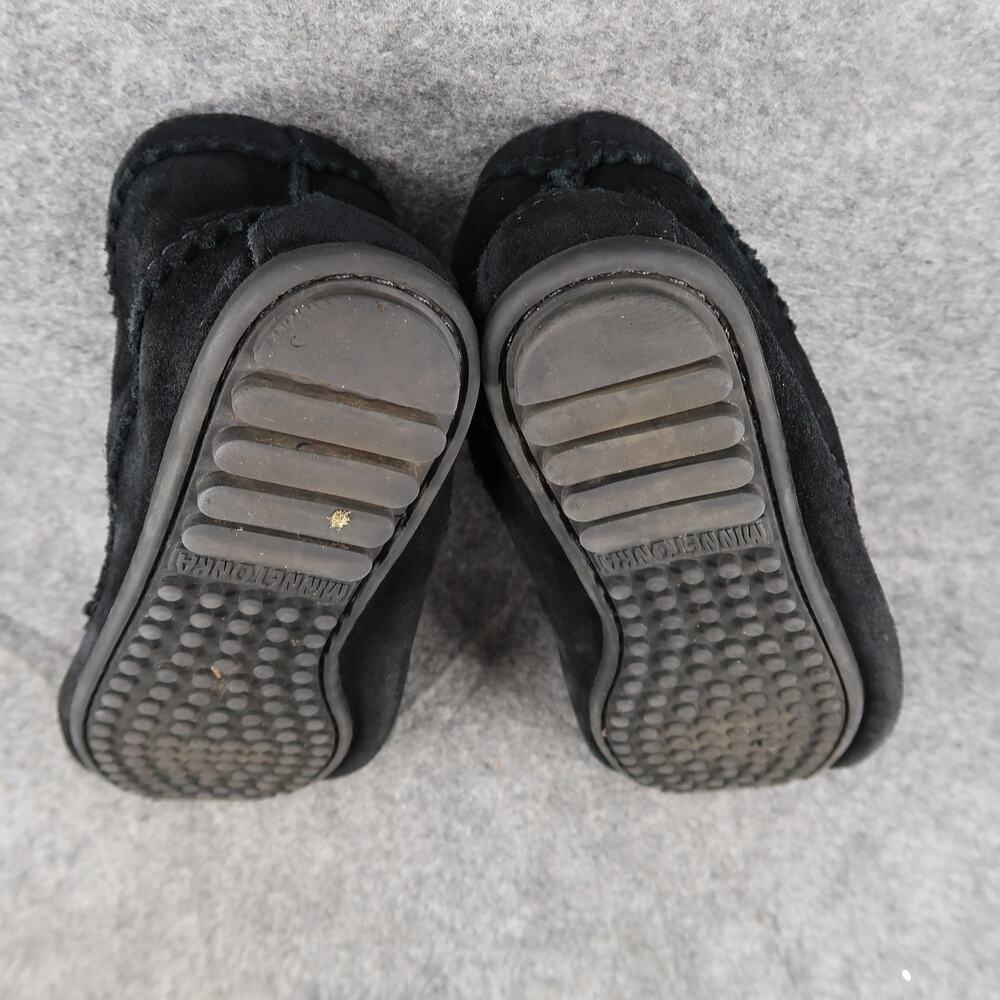 Minnetonka Shoes Womens 8 Moccasin Chukka Ankle Bootie Leather Black Lace Up - Picture 10 of 13